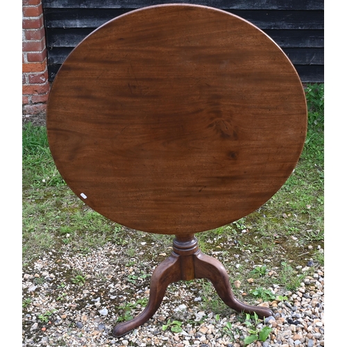 367 - A George III mahogany tilt top tripod table to/w a mahogany carver chair (2)