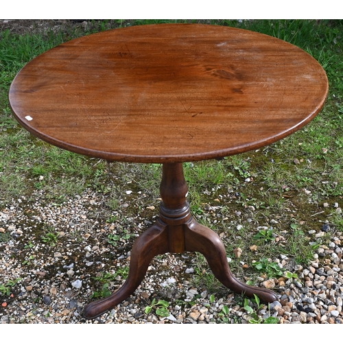 367 - A George III mahogany tilt top tripod table to/w a mahogany carver chair (2)