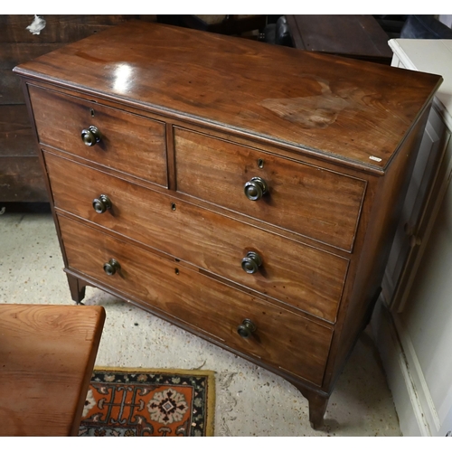 390 - A Victorian mahogany chest of two over three drawers on block feet (on later castors), 102 x 53 x 96... 