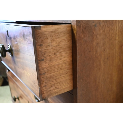 393 - A Victorian mahogany chest of two short over two long drawers on shaped bracket feet, 89 x 45 x 79 c... 