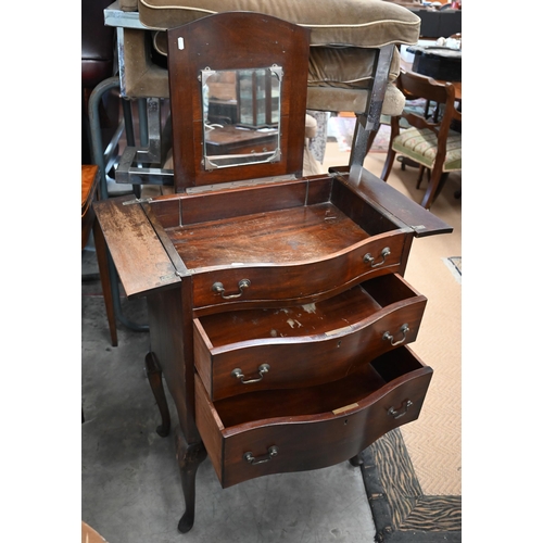 490 - #A mahogany wash stand with two drawers and fold out mirror, a/f, 56 cm wide x 44 cm deep x 86 cm hi... 