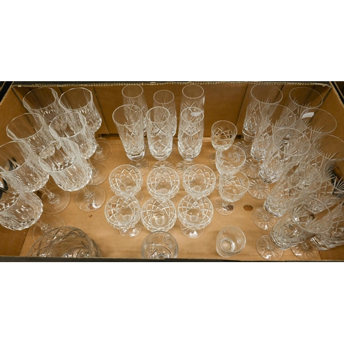 93 - Set of eight Waterford Sheila wine glasses to/w a silver mounted ship's decanter with silver label, ... 