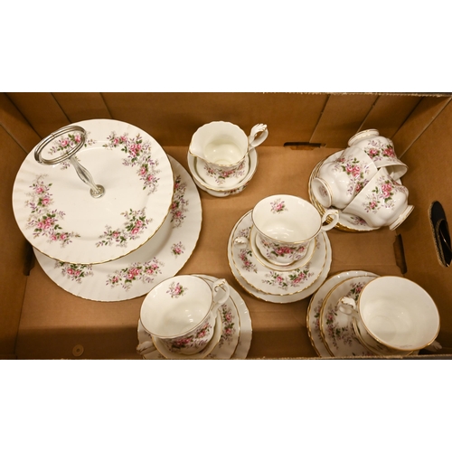 95 - Royal Albert 'Lavender Rose' dinner/tea service, 52 pieces including covers (2 boxes)