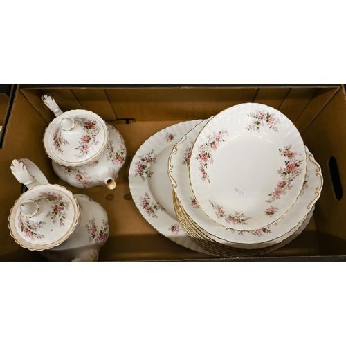 95 - Royal Albert 'Lavender Rose' dinner/tea service, 52 pieces including covers (2 boxes)