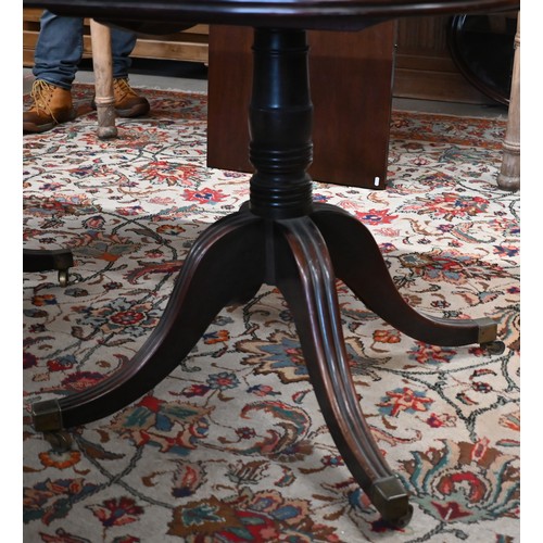 459 - An Edwardian mahogany D-end dining table with single leaf, 230 cm long x 117 cm wide x 71 cm high