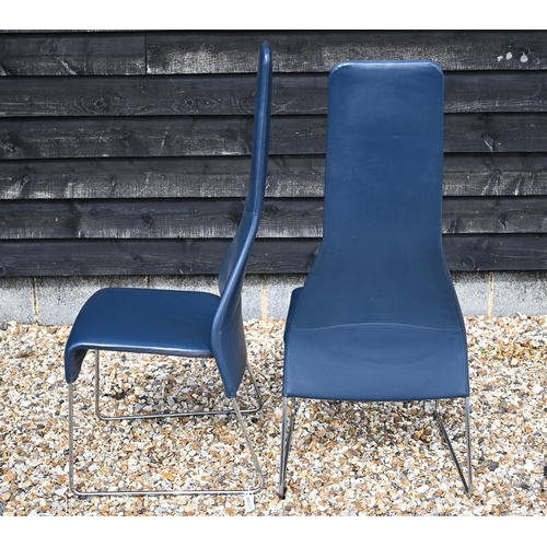 207 - A set of four blue leather 'Lazy' dining chairs by Patricia Urquiola for B&B Italia (lot include... 