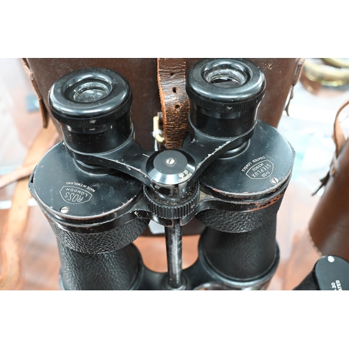 103 - Pair of Ross of London Steplux 7 x 50 binoculars in leather case and a cased pair of French Aquilus ... 