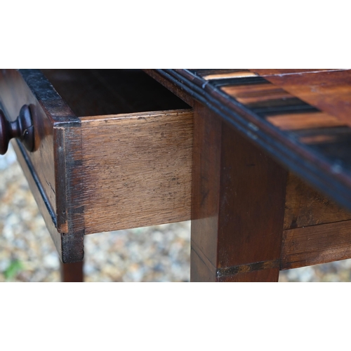 174 - A 19th century two-drawer mahogany Pembroke table with coromandel cross-banding, drop leaf top over ... 