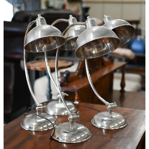 219 - Four chrome plated adjustable arch desk lamps, approx 50 cm high (4)