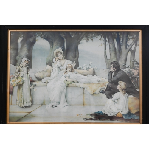 305 - Pair of prints after Frank Robert Spacey (1865-1945) - Regency family scenes, 34.5 x 49 cm (2)