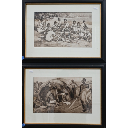 310 - J Macharlone - A set of six framed Philippines prints, 21 x 35 cm (6)