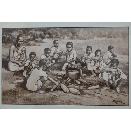 310 - J Macharlone - A set of six framed Philippines prints, 21 x 35 cm (6)