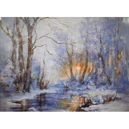 327 - Wendy Jelbert - 'Winter Wonderland', mixed media, 28 x 38 cm 