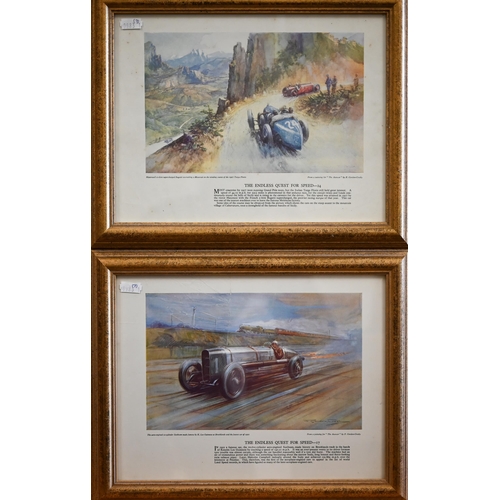 340 - Seven framed Motor Prints - 'The Endless Quest for Speed', 23 x 30 cm (7)