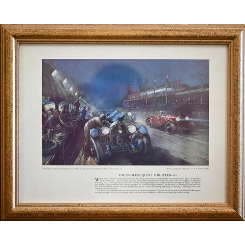 340 - Seven framed Motor Prints - 'The Endless Quest for Speed', 23 x 30 cm (7)