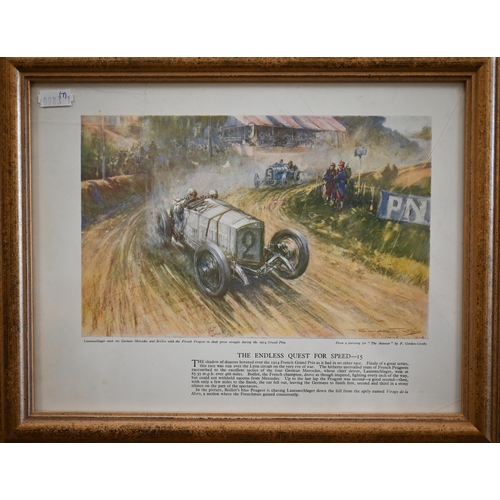 340 - Seven framed Motor Prints - 'The Endless Quest for Speed', 23 x 30 cm (7)