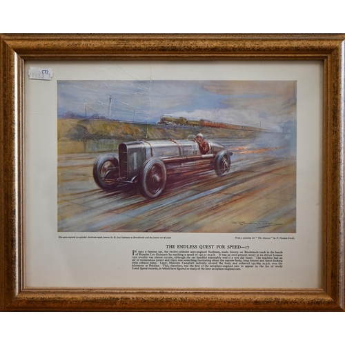 340 - Seven framed Motor Prints - 'The Endless Quest for Speed', 23 x 30 cm (7)