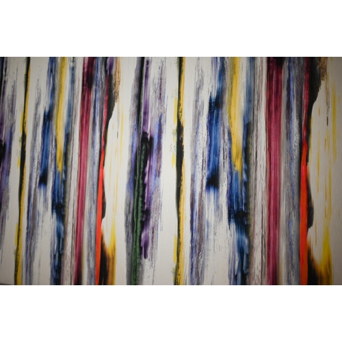 354 - A large printed fabric abstract panel, 124 x 270 cm 