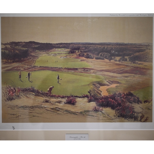 356 - After Cecil Aldin - 'Sunningdale: The 4th', ltd ed print numbered 314/500, 38 x 51 cm, pub by Rosent... 