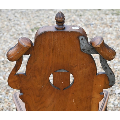 415 - A Victorian mahogany hall chair to/w a mahogany work table, both a/f (2)