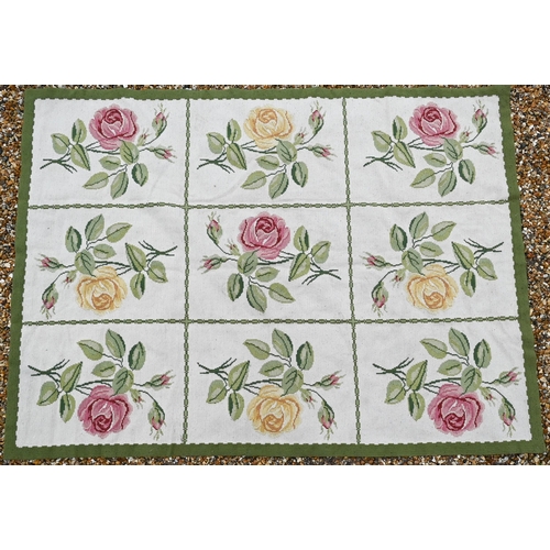 507 - A contemporary floral design wool work carpet, 240 x 176 cm