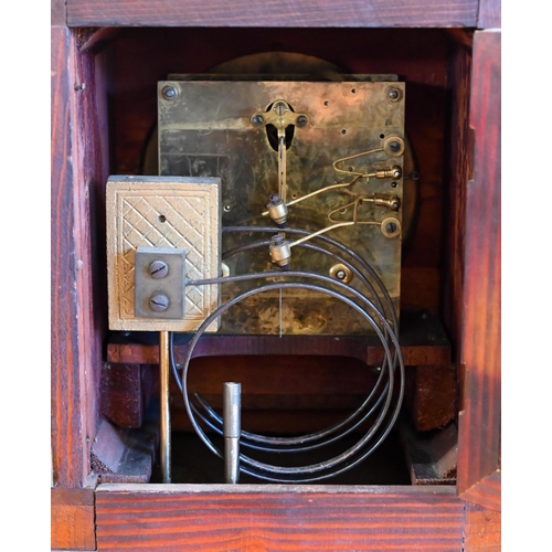 529 - An Elliott, London walnut cased brass mounted mantel clock with twin-train movement striking on a be... 