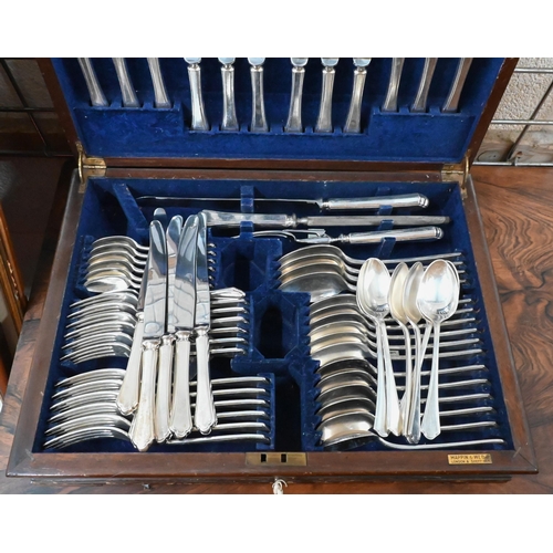 85 - Mappin & Webb canteen of EPNS flatware and cutlery, with extras