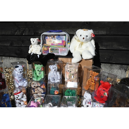 91 - A collection of over fifty Beanie Baby teddy bears - some boxed, to/w other related merchanise etc (... 