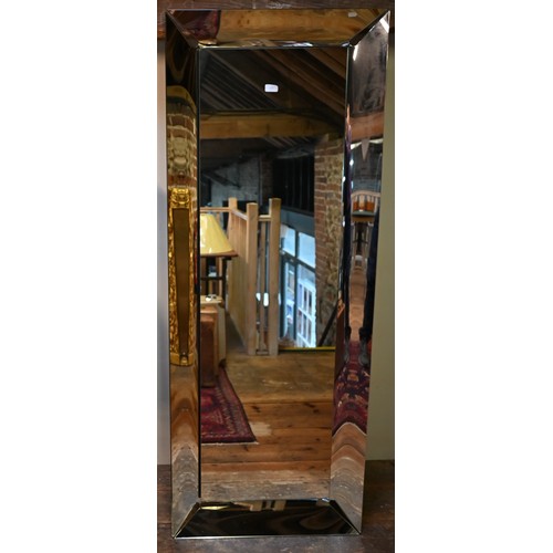 379 - Modern mirror in metal frame made by Calagaris, 178 x 67 cm