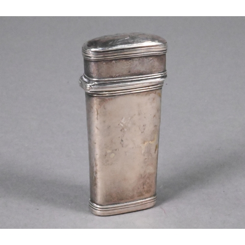 57 - A George III silver lancet-case of tapering form, maker not identified (G_), London 1810, 6.5 cm hig... 