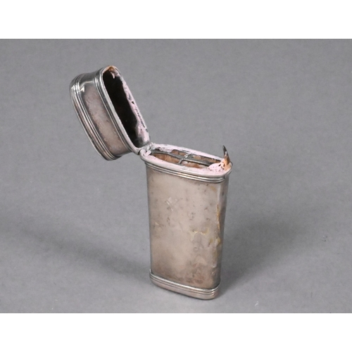 57 - A George III silver lancet-case of tapering form, maker not identified (G_), London 1810, 6.5 cm hig... 