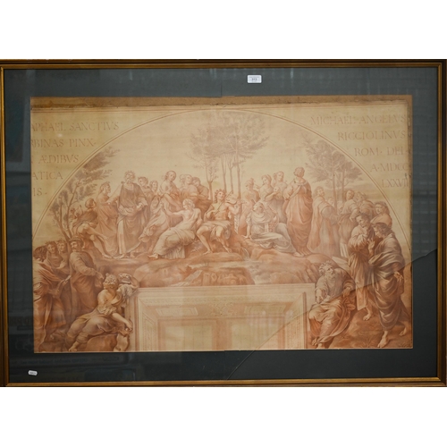 474 - #A large classical tableau, print, 71 x 106 cm