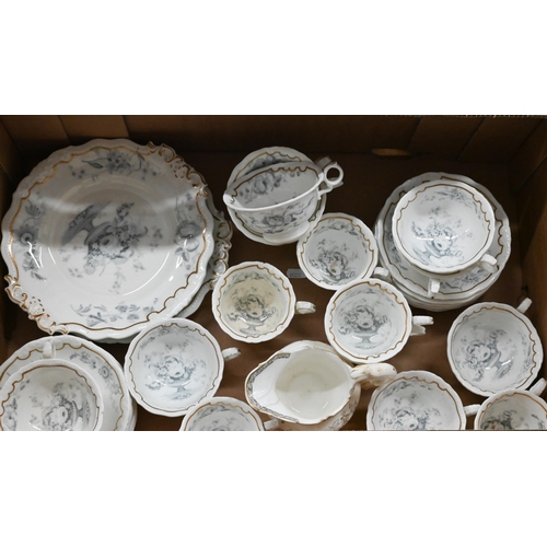 12 - #Victorian Grainger's Worcester china part tea service, printed with 'vase' pattern