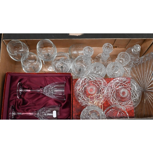 3 - Set of six boxed Doulton International cut wine glasses, to/w other glasses, dressing table set etc ... 