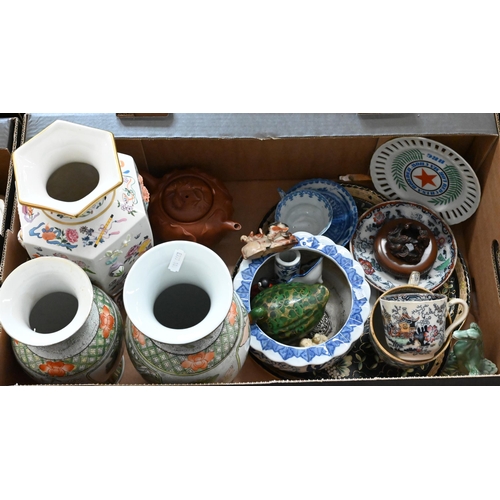 6 - Various Asian and other ceramics and collectables including Y Xing teapot, various vases, bowls of p... 