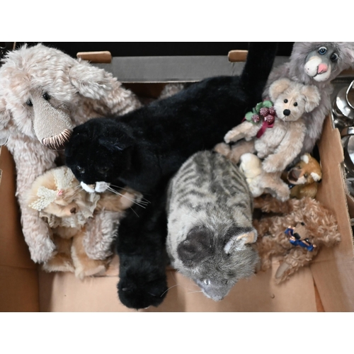 82 - Kosen toy cat and kitten to/w other soft toys