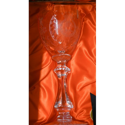 46 - Six boxed limited edition Webb Corbett cut glass commemorative goblets (box)