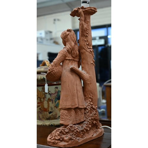 48 - Terracotta sculptural lamp 'June' by Sue Broadhead, 53 cm high