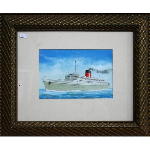 677 - John Batchelor (b 1936) - A set of ten gouache studies of ships - HMS Britannia, Rex, Leviathan (ex ... 