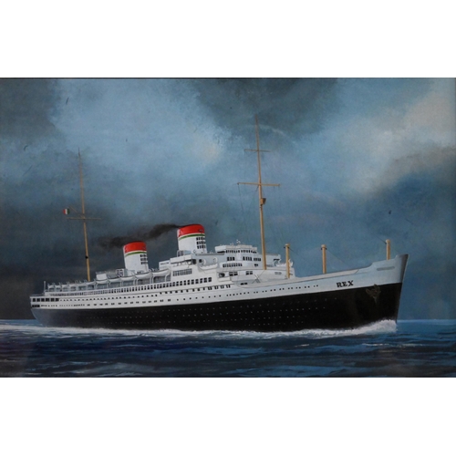 677 - John Batchelor (b 1936) - A set of ten gouache studies of ships - HMS Britannia, Rex, Leviathan (ex ... 