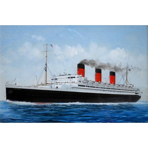 678 - John Batchelor (b 1936) - A set of eleven gouache studies of ships - Liberté, SS United States, Nieu... 