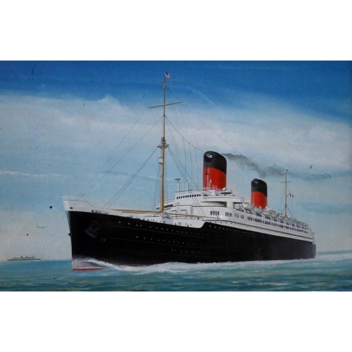 678 - John Batchelor (b 1936) - A set of eleven gouache studies of ships - Liberté, SS United States, Nieu... 