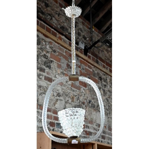 968 - A vintage Barovier & Toso Murano clear glass light fitting, approx. 40 cm dia. x 100 cm h