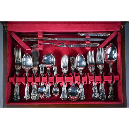 14 - Canteen of epns Kings pattern flatware and cutlery for six settings, including carving set (lit... 