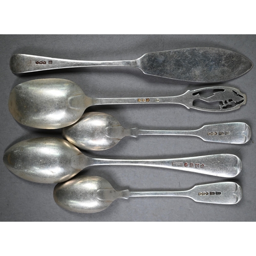 160 - Victorian cased set of six teaspoons with twist stems and figural finials, George Unite, Birmingham ... 