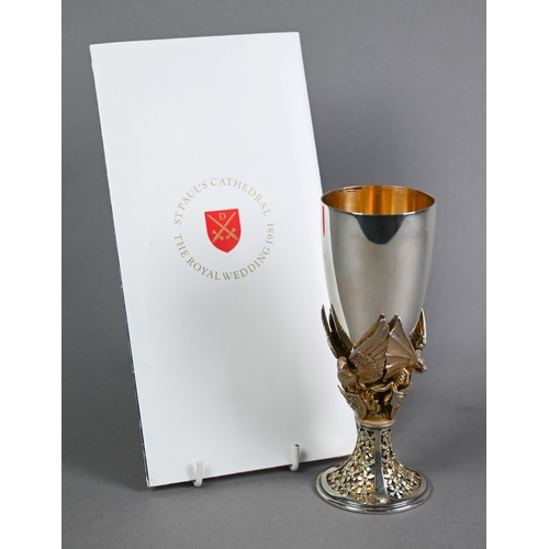 186 - Aurum parcel gilt silver St Paul's Cathedral 1981 Royal Wedding Goblet, ltd ed. no. 354/1000, Hector... 