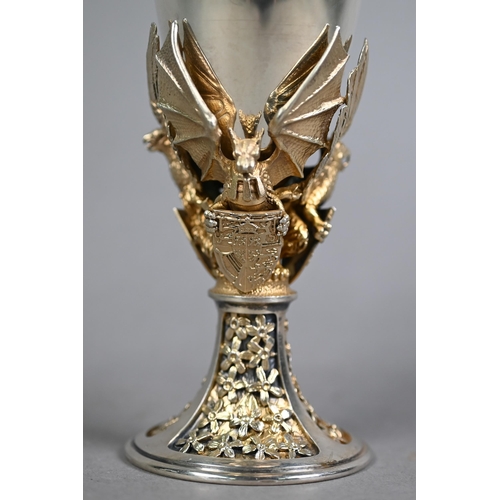 186 - Aurum parcel gilt silver St Paul's Cathedral 1981 Royal Wedding Goblet, ltd ed. no. 354/1000, Hector... 