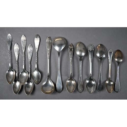 188 - Quantity of Norwegian .830 standard silver flatware, inc pastry slice, pair of sauce ladles, set of ... 