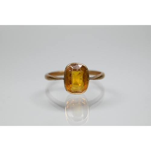 217 - An 18ct white gold half eternity ring set with ten small diamonds, size L, to/w a citrine-set ring s... 