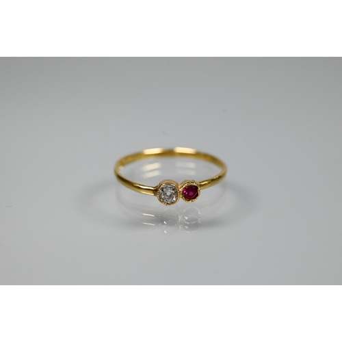 232 - Three various 18ct gold rings comprising a circular platinum set diamond cluster, size O; a pair of ... 